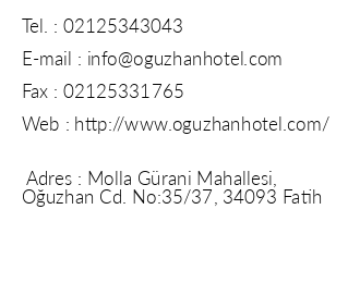 Ouzhan Hotel iletiim bilgileri